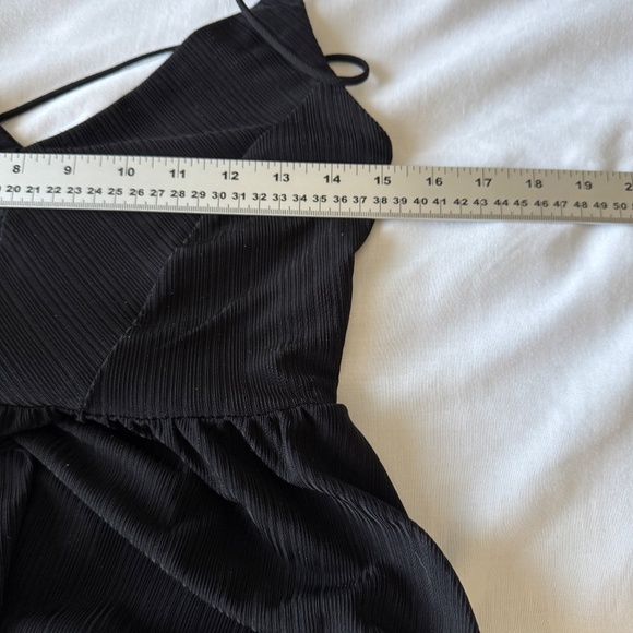 Zara Women's M Babydoll Spaghetti Strap Open Back Romper Black Summer Festival - Picture 11 of 16